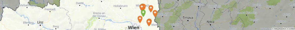 Kartenansicht für Apotheken-Notdienste in der Nähe von Hohenruppersdorf (Gänserndorf, Niederösterreich)